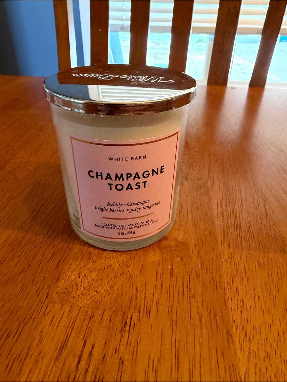 White Barn BBW Bath & Body Works Champagne Toast Pink Label 1 wick 8 oz Candle